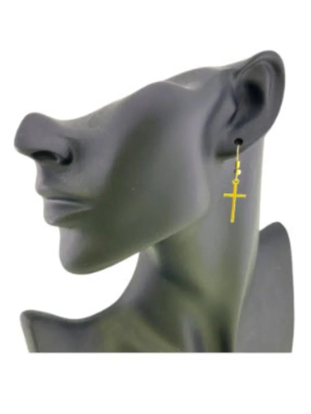 18K Gold Filled Cross Earrings Minimalist Christian Dangle Earrings